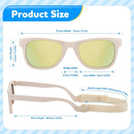 Baby Infant & Toddler Sunglasses with Strap, Boys & Girls 0-24Months, UV400 | Flexible TPEE Rubber Frame, Comfortable Fit, Outdoor Travel Ready