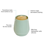 ezpz Tiny Cup (Sage) - 4 months+ - 100% Silicone Training Cup for Infants - Designed by a Pediatric Feeding Specialist - Baby-Led Weaning Essentials & Baby Gifts