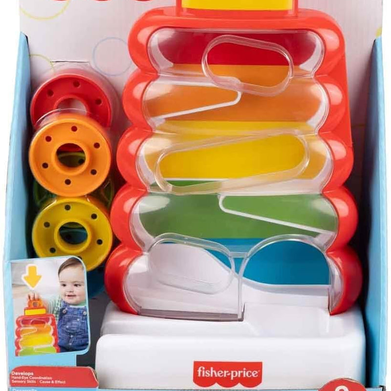 Fisher-Price Drop Through Rock-a-Stack | Baby & Toddler Toy, Coin Drop Activity for Developmental Play, Infants Ages 9+ Months