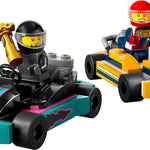LEGO City Go-Karts and Race Drivers Toy Playset, 2 Driver Minifigures, Racing Vehicle Car Toys, Ages 5+, 60400