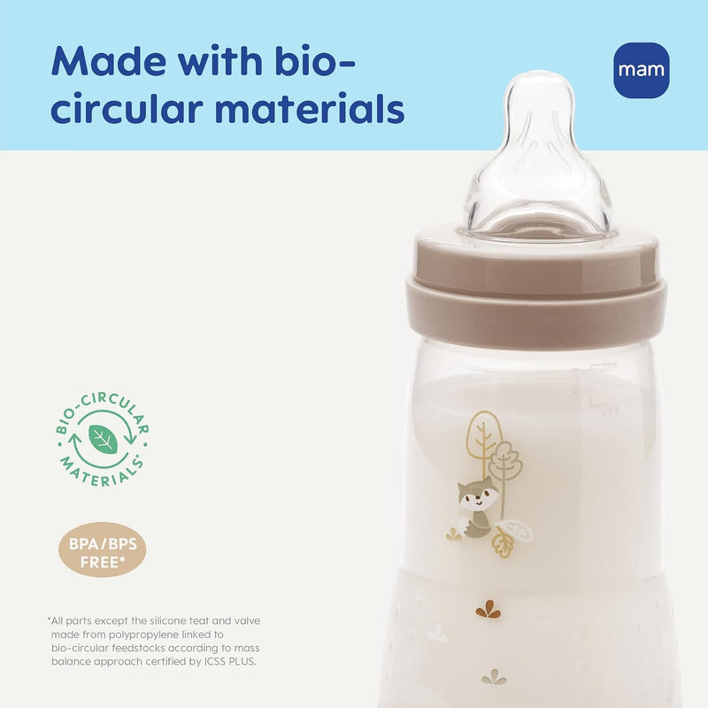 MAM 9oz Easy Start Anti-Colic+ Vented Baby Bottles, 2+ Months, 4 Pack, Girl | Medium Flow Breastfeeding-Like Nipple, Dual Anti-Colic Reduces Gas & Reflux, Easy Clean, BPA Free, 2+ Months, Made In Europe