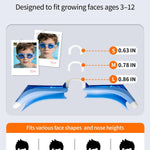 Pixel Panda Kids Swim Goggles with Fabric Strap for 3-12, No Hair Pulling | Kids swimming goggles with soft cloth strap for toddler/boys/girls/children, anti-fog anti-UV, no leak, no raccoon eyes