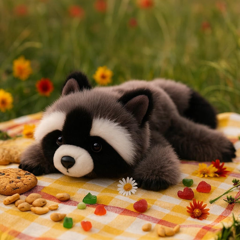 Adorable Raccoon Stuffed Animal Soft Raccoon Plush Toy Cute Birthday Gifts for Boys Girls Kids Toddlers