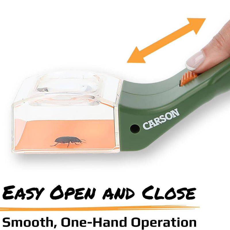 Carson BugView 5X Magnifying Glass Quick-Release Bug Catcher for Indoor and Outdoor Use, Perfect for Kids and Adults
