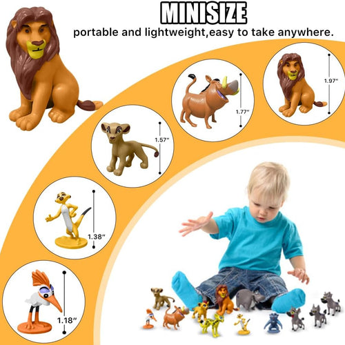 Minaso 12-Pc Mini Animal Action Figures, Collectible Toys for Kids, Perfect for Cake Toppers & Desktop Decorations