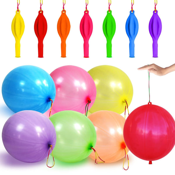 30Pcs Punch Balloons - Heavy Duty Party Favors for Kids with Rubber Band Handle