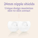 Lansinoh Contact Nipple Shields for Nursing Mothers, Ultra-Thin Soft & Flexible Silicone Shields for Sensitive Nipples and Latch-On Support, (1 inch or 24mm), with Case, 2 Count