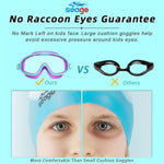 Seago Swim Goggles 2 Pack Anti-Fog Anti-UV Wide View Swimming Goggles for Kids 3-14