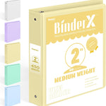 BinderX Extra Durable 3 Ring Binder, Round Rings 1 Inch Binder, Fits 175 Sheets of 8.5x11 Paper, Customizable View Cover with Inside Pockets, Cute 1" Binders, 1 Inch Binders 3 Ring, Pink
