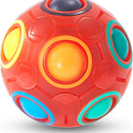 Vdealen Magic Rainbow Puzzle Ball, Fidget Ball Puzzle Brain Teaser Fidget Toy for Boys & Girls- Birthday Party Easter Valentines Christmas Stocking Stuffers for Kids Teen & Adults(Off White)