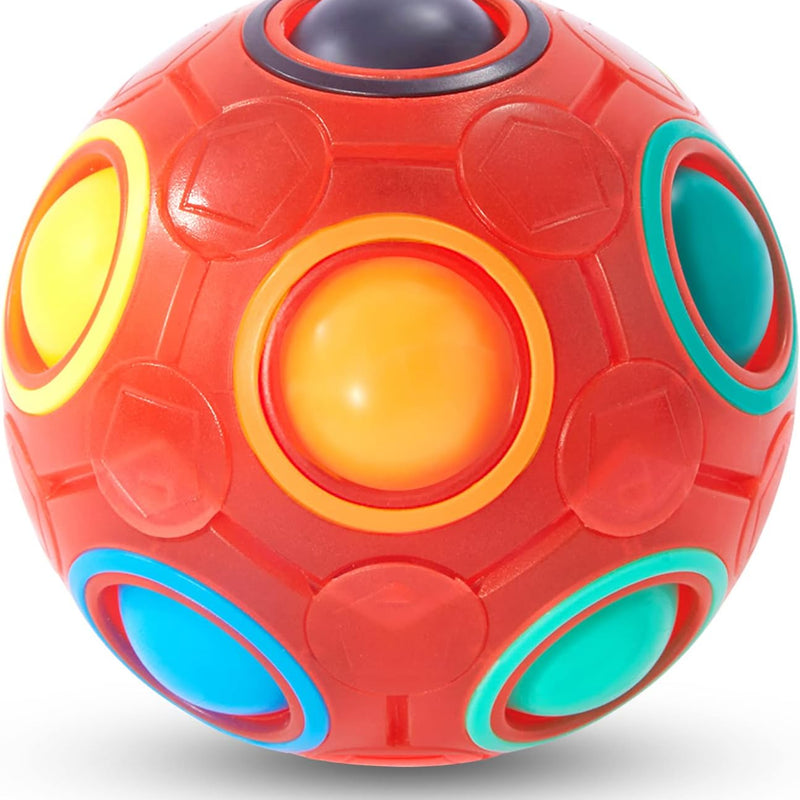 Vdealen Magic Rainbow Puzzle Ball, Fidget Ball Puzzle Brain Teaser Fidget Toy for Boys & Girls- Birthday Party Easter Valentines Christmas Stocking Stuffers for Kids Teen & Adults(Off White)