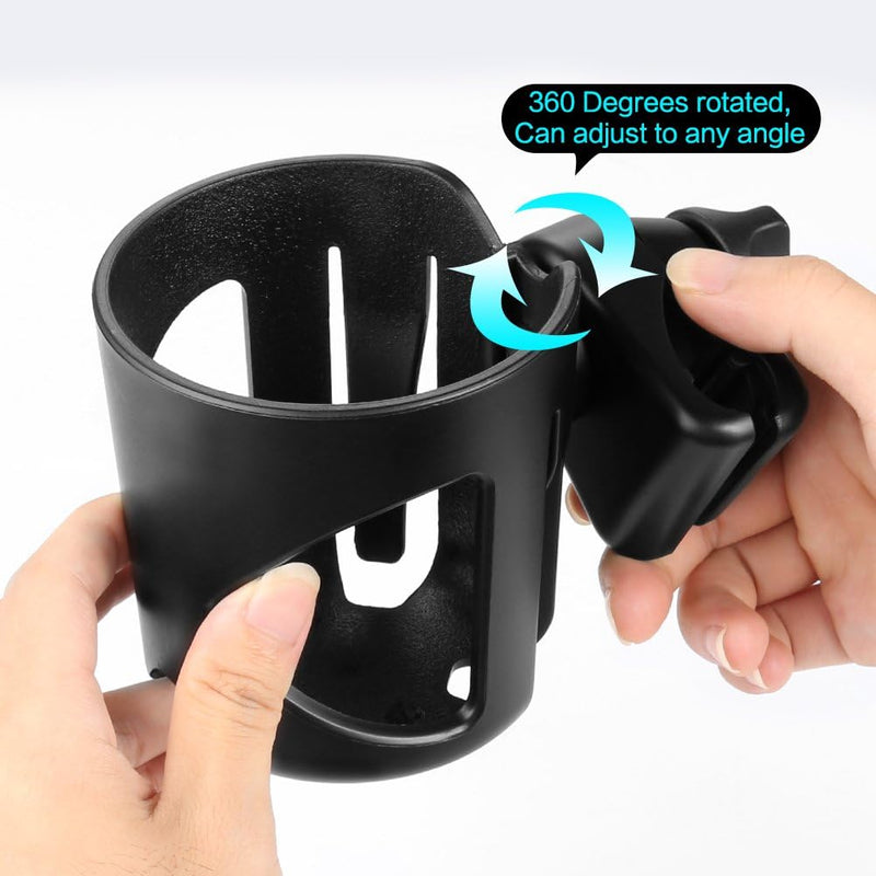 Accmor Stroller Cup Holder, Walker Wheelchair Bike Drinks Holder | Universal 360° Rotatable Cup Holder Stroller Attachment Accessories