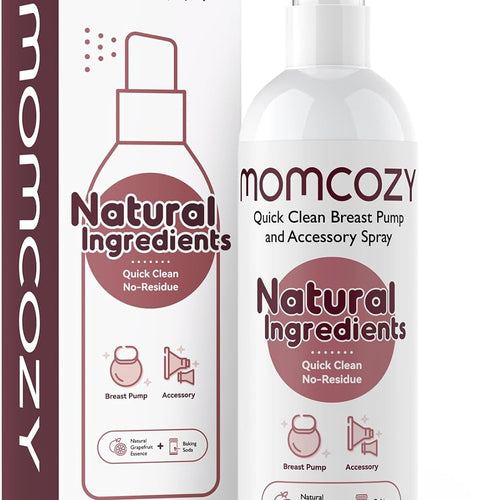 Momcozy Electric Breast Pump Cleaning Spray, Milk Fat Removal, 8.5 Fl Oz | Purely Clean, Natural Grapefruit Scent, Spray for Pump or Accessories, and other Baby Products, Not a Lubricant