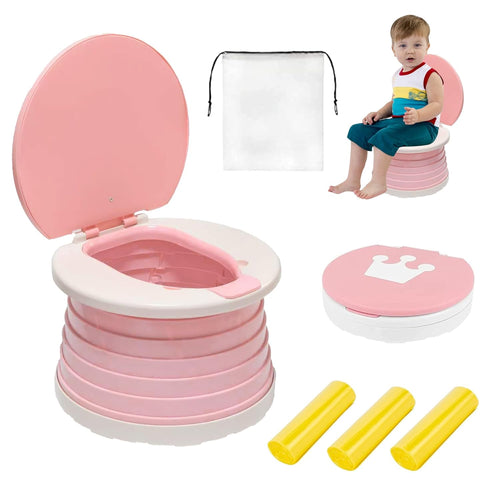 Portable Potty for Toddler,Travel Potty Seat for Toddler,Travel Toilet Kids | Portable Toilet for Kids,Car Potty for Toddler with 45 Liners,for Toddler Travel, Camping, Foldable, Indoor/Outdoor Use