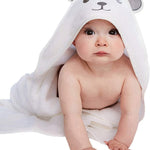 HIPHOP PANDA Hooded Towel - Rayon Made from Bamboo, Bath Towel with Bear Ears for Newborn, Babie, Toddler, Infant - Absorbent Large Baby Towel - Bear, 30 x 30 Inch
