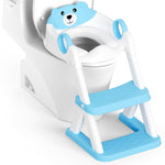 Rabb 1st® Potty Training Seat, Toddler Toilet Seat for Kids Boys Girls, 2 in1 Potty Training Toilet with Step Stool, 6 Adjustable Height, Splash Guard, Stable Triangular Anti-Slip Design(Grey)