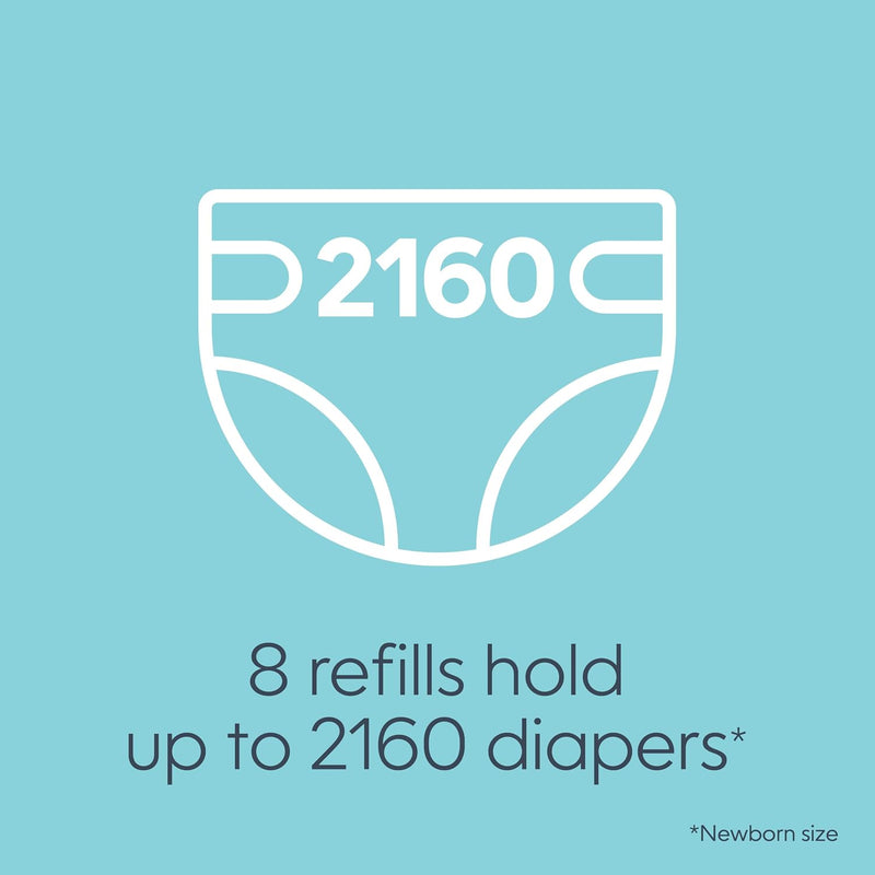 Diaper Genie Bags Refills 270 Count (Pack of 8) with Max Odor Lock | Holds Up to 2160 Newborn Diapers