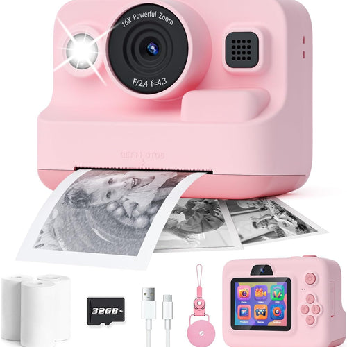 Dylanto Kids Camera Instant Print, 1080P Kids Instant Cameras, Christmas Birthday Gifts for Girls Age 3-12