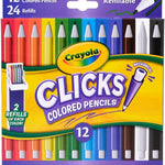 Crayola Clicks Retractable Tip Markers (10ct), Washable Cone Tip Art Marker Set, Cute Aesthetic School Supplies, Classroom Must Haves, Ages 3+