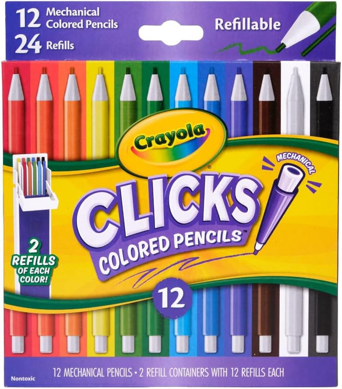 Crayola Clicks Retractable Tip Markers (10ct), Washable Cone Tip Art Marker Set, Cute Aesthetic School Supplies, Classroom Must Haves, Ages 3+