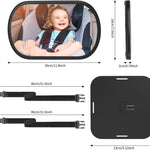 Baby Car Mirror, Safety Car Seat Mirror for Rear Facing Infant, Clear Wide View, 360°Rotation, Easily Observe the Baby Move, Secure, Shatterproof, Crash Tested and Certified (Black)