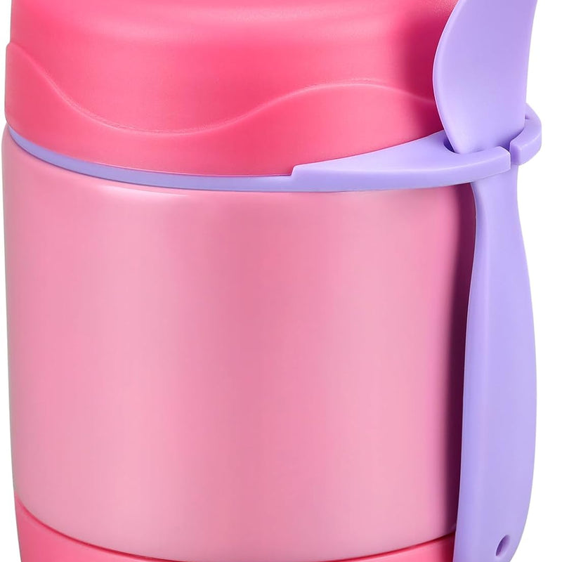 10oz Soup Thermo for Hot Food Kids Insulated Food Jar,Thermo Hot Food Lunch Container, Width Mouth Stainless Steel Lunch Box for Kids with Spoon (Blue-dinosaur)