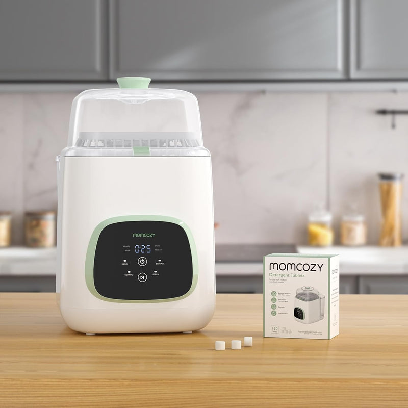 Momcozy Official Detergent Tablets for Momcozy Bottle Washers, 120 Tablets | Remove Stubborn Milk Residue and Odor, Safe and Powerful Cleaning