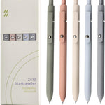 UIXJODO Gel Pens, 5 Pcs 0.5mm Black Ink Pens Fine Point Smooth Writing Pens, High-End Series Pens for Journaling Note Taking, Cute Office School Supplies Gifts for Women Men (Morandi)