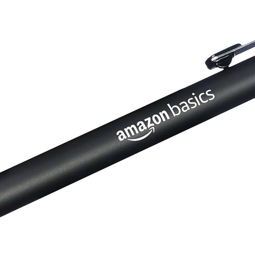 Amazon Basics Retractable Ballpoint Pens with Comfortable Grip for Smooth Writing, Black, Note-Taking, Office and School Supplies, 12-Pack