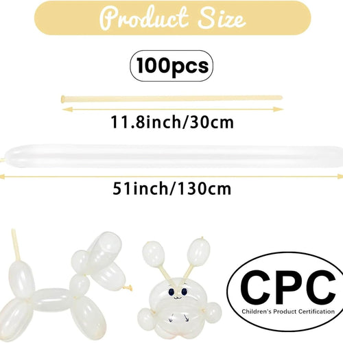 100pcs clear 260 balloons latex for tying balloon arch, decorations, parties, weddings and more