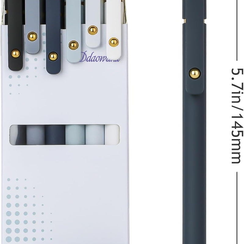 Ddaowanx Gel Pens, 0.7mm Quick Dry Black Ink,Fine Point Smooth Writing Pens,Office School Supplies,Gifts for Women Man(6Pcs Black White Gray, Black)
