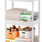 Volnamal Baby Diaper Caddy, Plastic Movable Cart for Newborn Nursery Essentials Diaper Storage Organizer for Changing Table & Crib, Easy to Assemble, Baby Registry, Off-White