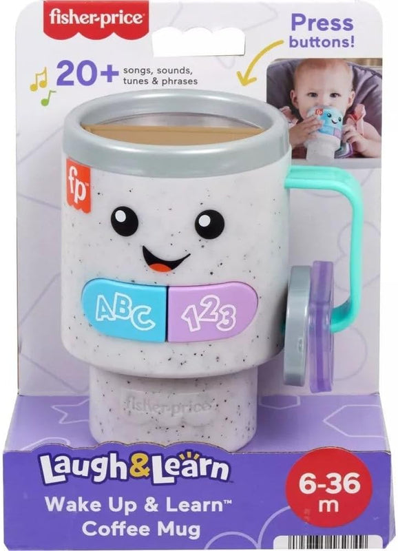 Fisher-Price Baby & Toddler Toy Laugh & Learn Coffee Mug Musical Activity with Lights & Educational Songs for Infants Ages 6+ Months | Pretend Cup, Educational Music & Lights, Busy Activities, Infants & Toddlers Ages 6+ Months