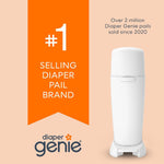 The Diaper Genie Unscented Round Refill 3-pack, with continuous film can hold up to 810 newborn-sized diapers per refill.