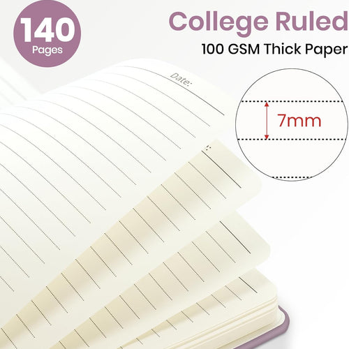 ZOTIA Lined Spiral Journal Notebook for Women, A5 College Ruled Journals for Writing, Hardcover Notebooks for Work, Note taking and Office School Supplies,140 Pages - Purple