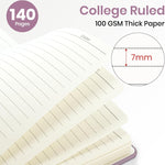 ZOTIA Lined Spiral Journal Notebook for Women, A5 College Ruled Journals for Writing, Hardcover Notebooks for Work, Note taking and Office School Supplies,140 Pages - Purple