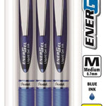 Pentel EnerGel Deluxe RTX Gel Ink Pens, 0.7 Millimeter Metal Tip, Blue Ink, 3-Pack (BL77BP3C)