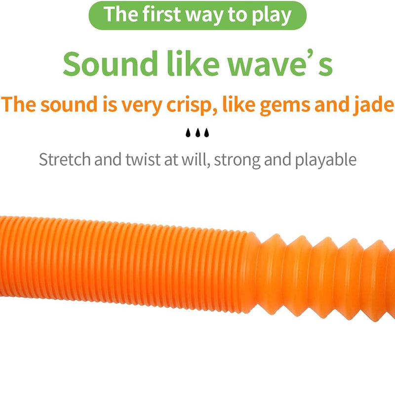 FINGOOO 7 Pieces Jumbo Pop Toobs Fidget Toys,Pop Tubes Sensory Toys for Kids Adults DIY Decompression ADHD Autism