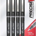 Pilot Precise V5 Stick Liquid Ink Rolling Ball Stick Pens, Extra Fine Point (0.5mm) Black Ink Pens, 4-Pack