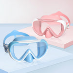 Kids Swim Mask 180° Snorkel Diving Mask, Anti-Fog Child Swim Goggles with Nose Cover No-Leak Swimming Goggles Anti-Shattered Lens for Youth 4-15