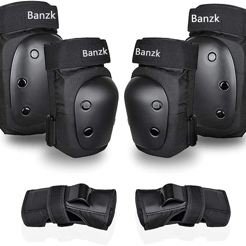 adult 6 in 1 protective gear set for skateboarding biking roller skating cycling sports black