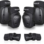 adult 6 in 1 protective gear set for skateboarding biking roller skating cycling sports black