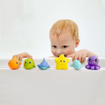 Hely Cancy Infant Bath Toys, No-Hole Design for Safe & Easy Cleaning, 18+ Months
