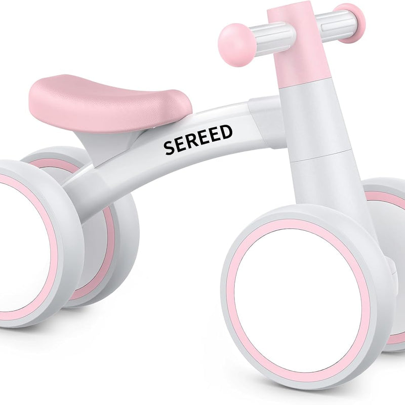 SEREED Baby Balance Bike for 1 Year Old Boy Girl, First Birthday Gift Toy | 12-24 Months Toddler Bike, First Learning Ride on Toys, 4 Silent Wheels Indoor Outdoor Baby Walker