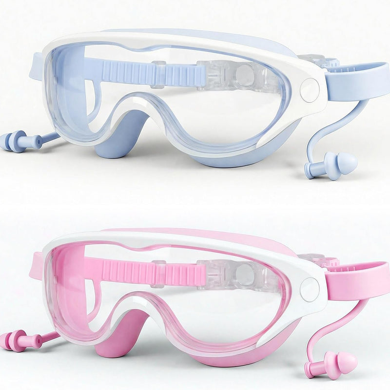 Zoomsnail Kids Swim Goggles 2Pack, Leakproof Anti-fog UV Lens Swimming Goggles for Kids Boys & Girls 3-15