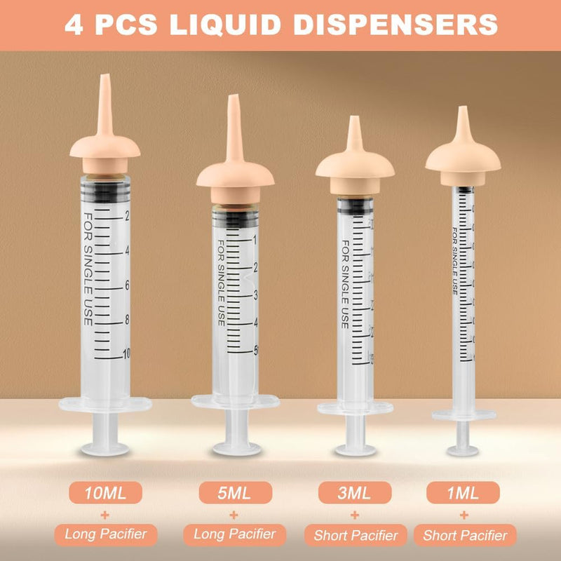 Pet Nursing Kit for Newborn Puppies, Kitten & Small Animals | Silicone Nursing Nipples, Formula Dispenser, Liquid Syringes, Measuring Cup & Cleaning Brush, Newborn Cat Bottle Feeding Set