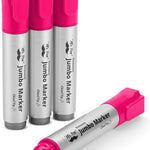 Mr. Pen- Jumbo Permanent Markers, 4 Pack, Black, Chisel Tip | Wide Tip, Large, Thick Permanent Markers for Canvas, Posters Board, Fabric, Window, Glass, Wood, Waterproof, Quick Dry