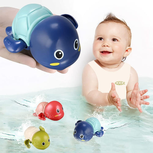 Wind Up Turtle Bath Toys for Toddlers 1-3, 3 Pack Swimming Bathtub Toys | ASTM F963-23 Tested, Non-Toxic ABS, Wind-Up No Batteries, Quick-Dry Drain Holes, for Pool & Preschool Toddlers