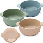 Eascrozn Baby Bowls with Suction, 3 Pack Baby Led Weaning Supplies | BPA Free, Soft Silicone Food Bowl for Babies Kids Toddlers, Microwave and Dishwasher Safe, Multicolor