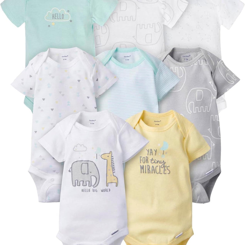Gerber Baby Boys & Girls 8-Pack Short Sleeve Onesies Bodysuits